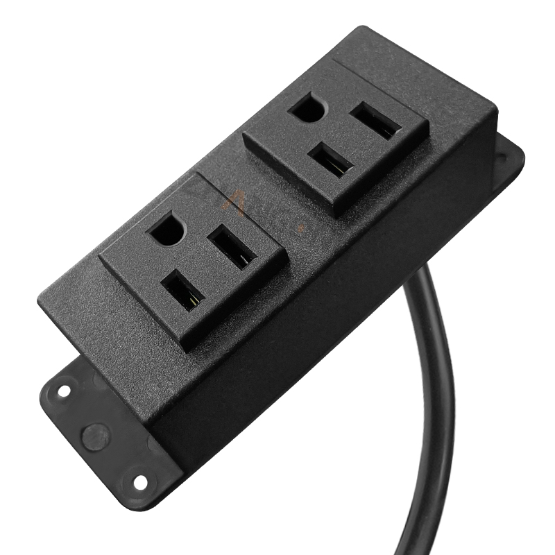 明装2位美标居中+底部出线