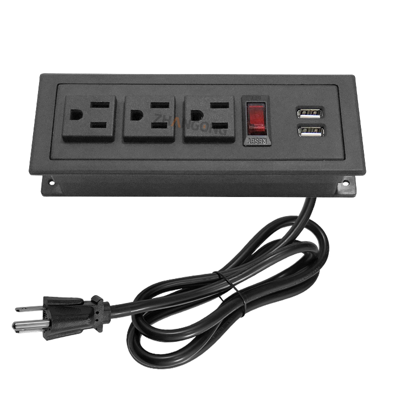 明装3位美标过载+2USB