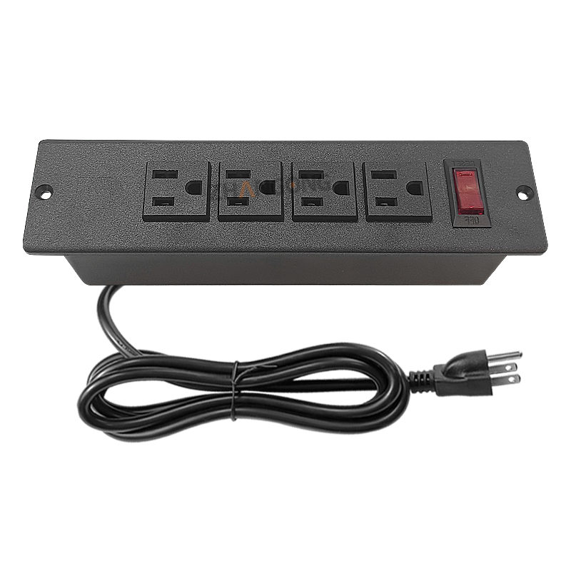 四位美标+开关 黑色